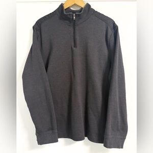 Perry Ellis Quarter Zip Pullover XXL Charcoal Travel Layer Minimalist Capsule